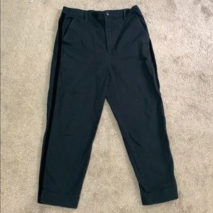 Madewell black velvet tuxedo stripe jeans